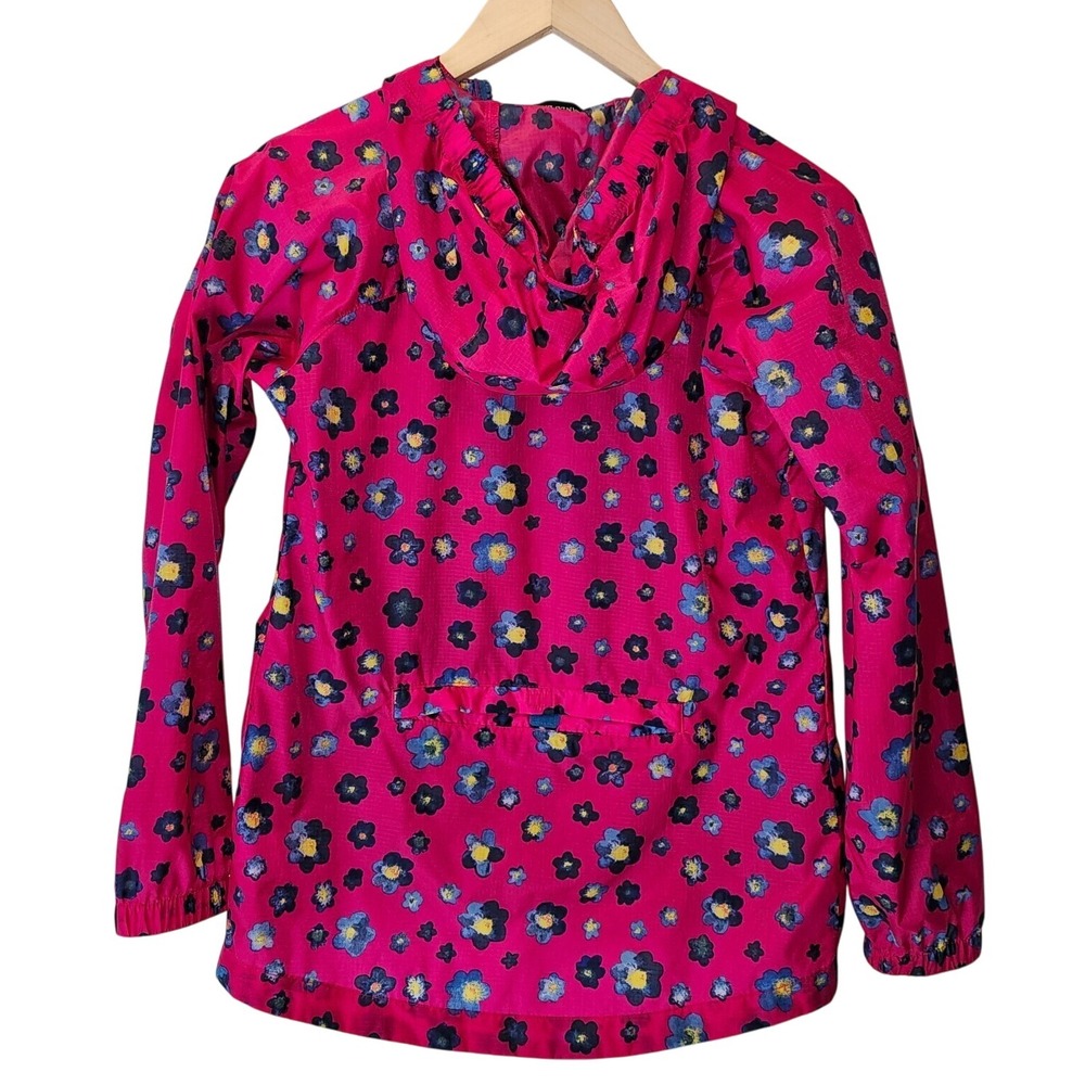 Lands‎ end Zipper Front Girls Pink Floral Windbreaker Jacket Size Medium 10/12 - Picture 6 of 9